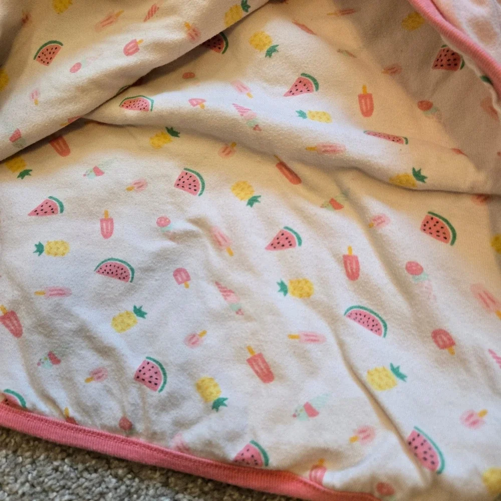 Gymboree Pink Pineapple 2018 Reversible Cotton Baby Blanket One Size